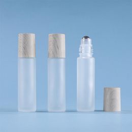 1/3OZ Glass Roll On Packaging Container Metal Ball Glass Frosted Roller Bottles