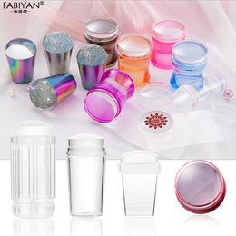 Nail Art Kits Templates Tools For Plate Silicone Jelly Clear Transparent Stamper Stamping Scraper With Cap Manicure