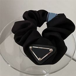 Nylon material cute black hair ties for womens hair no break stout elastic enameled triangle hypoallergenic designer scrunchies women fashion super soft ZB055 E23