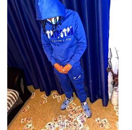 Men's Tracksuits Trapstar Man Set Chenille Decoded Hooded Tracksuit Bright Dazzling Blue White trapstar jacke schwar230