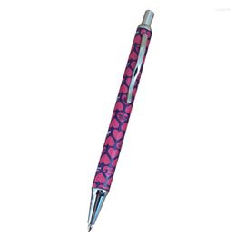 Simple Slim Printing PU Leather Ballpoint Pen Colorful Pattern Cartridge Refill Press Pens For School Students Gifts Derma