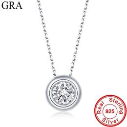 Handmade Real 4mm D Colour Moissanite Necklace Pass Test Diamond 925 Sterling Silver Wedding Pendants Necklaces For Women Jewellery