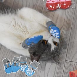 Dog Apparel 4Pcs Lovely Pet Ankle Socks Good Elasticity Comfortable Cartoon Pattern Cat Keep Warm