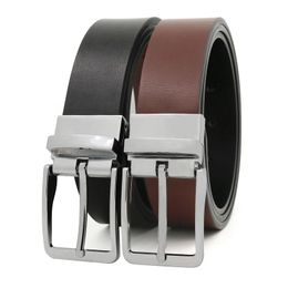 Men's two-sided Genuine Leather Dress Belts Made with Premium Quality - Classic and Fashion Design for Work Business and Casual