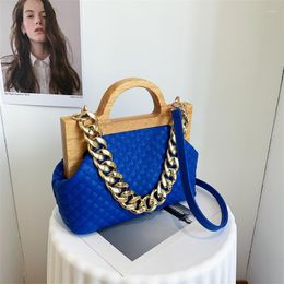 Evening Bags Designer Wooden Handle Shoulder Crossbody For Women Handbag Purse 2023 Trendy Ladies Messenger Tote High Quality