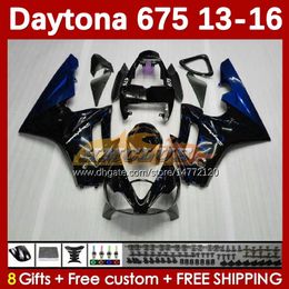 Motorcycle flames blue Fairings For Daytona 675 675R 2013-2016 Bodywork 166No.30 Daytona675 13 14 15 16 Body Daytona 675 R 2013 2014 2015 2016 OEM MOTO Fairing Kit