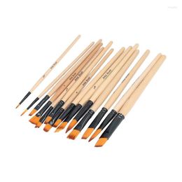 Paint Brush Set Wooden Handle Acrylic Brushes For Painting DIY Design