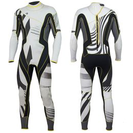 Wetsuits Drysuits 3MM Neoprene Men Wetsuit Swimming Surfing Scuba Diving Snorkeling Warm Onepiece Longsleeved Swimsuit Front Zipper Diving Suit 230320