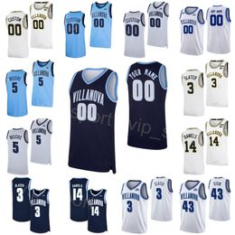 Villanova Wildcats College 22 Cam Whitmore Jersey Basketball 3 Brandon Slater 2 Mark Armstrong 43 Eric Dixon 14 Caleb Daniels 5 Justin Moore Stitched Shirt NCAA