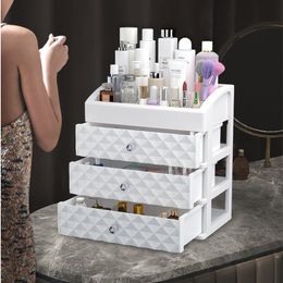 Storage Boxes Bins Cosmetic Makeup Organiser Plastic Drawer Beauty Box Nail Desktop Storage Jewellery If Brush Polish Lipstick Container Organisers 230321