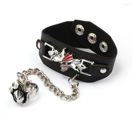 Charm Bracelets Bleach Cartoon Jewellery Men Bracelet Fashion For Gifts Punk Leather