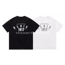 Mens T Shirt Classic Letter Print Short Sleeve Summer Breathable T-shirt Casual Fashion Top Black White