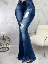 Women's Jeans Women High Waist Slim Denim Ladies Casual Skinny Flare Pants Plus Size S-3XL