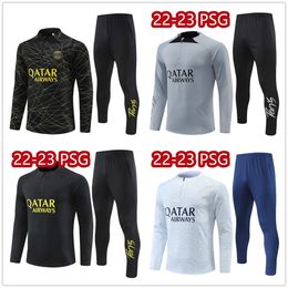 Survetement chandal soccer sets mbappe tracksuits training suit maillot jersey jacket kit 2022 2023 Messis top quality mens and kids jogging football top pants