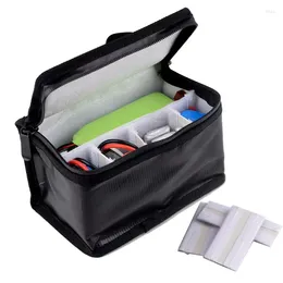 Storage Bags Fireproof Explosion-Proof Safety Bag Built-in 8 Compartments For RC Model Aeroplane Helicopter FPV Drone Batteries