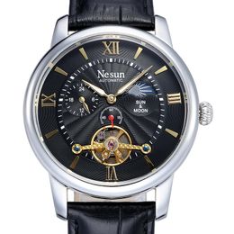 Wristwatches Nesun Skeleton Tourbillon Switzerland Watch Men Automatic Self-wind Men's Watches Sapphire Waterproof Clock N9031-1 Wristwatche