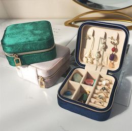 Travel Velvet Jewelry Box Small Portable Organizer Boxes for Rings Earrings Necklaces Bracelets Mini Gifts Case for Wedding Proposal