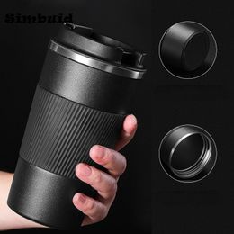 Water Bottles 380ml 510ml Stainless Steel Coffee Cup Thermal Mug Garrafa Termica Cafe Copo Termico Caneca Nonslip Travel Car Insulated Bottle 230320