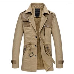 Men's Trench Coats Classic Autumn And Winter Lapel Single-breasted Men's Coat Fashionable Buttons Decorate A Long European Simple