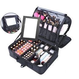 Storage Boxes Bins High Quality Professional Makeup Case Female Beauty Nail Box Cosmetic Case Travel Big Capacity Storage Bag Suitcases For Makeup 230321