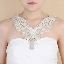Chains Luxury Neck Jewelry With Ribbon Bride Shoulder Decoration Pearl Necklace Plus Size Wedding Accessories For Women Bridal Wrap