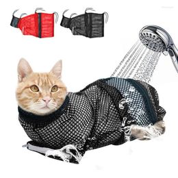 Cat Costumes Mesh Pet Bath Bag Cats Grooming Washing Bags No Scratching Adjustable Supplies Clean Nail Trimming