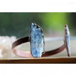 Bangle BM42935 Kyanite Bracelet Open Electroformed Crystal Double Stone Cuff