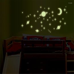 Wall Stickers Paste Luminous Butterfly Star Glow Ceiling Decoration Moon Snowflake Fluorescent Universe Planet