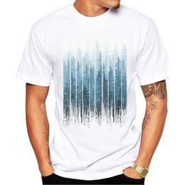 Men's T-Shirts TEEHUB Arrival Fashion Grunge Dripping Turquoise Misty Forest Print Men T-Shirt Short Sleeve O-Neck Tops Hipster Tee 230321