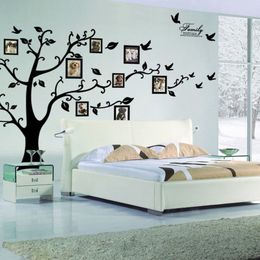 Wall Stickers Large 250180cm9971in Black 3D DIY Po Tree PVC DecalsAdhesive Family Mural Art Home Decor 230321