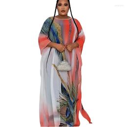 Ethnic Clothing African Dresses For Women Summer O-neck Printing Plus Size Long Dress Dashiki Clothes With Inner