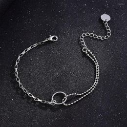 Link Bracelets Chain Toggle Clasp Gold Necklaces Punk Mixed Linked Circle Choker For Women Minimalist Suspension Necklace