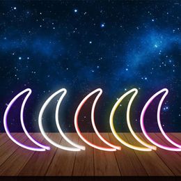 Wall Lamp Led Neon Light Sign For Room Home Decor Party Wedding Moon Hanging USB Charging/Battery Power