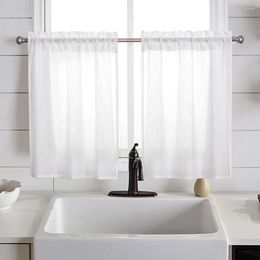 Curtain Rod Type Plain Voile White Sheer Curtains For Living Room Bedroom Kitchen Decorative Door Window Tulle Drapes