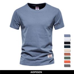 Men's T-Shirts AIOPESON 100% Cotton Short Sleeve T Shirt for Men Solid Summer Casual Mens T-shirts Quality Male Tops Tee Shirts Basic Clothing 230321