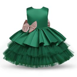 Girl's Dresses Girls Dresses Kids Summer Sleeveless Wedding and Birthday Party Sequin Bow Cake Vestidos Children Lace Smash Tutu Princess Dress