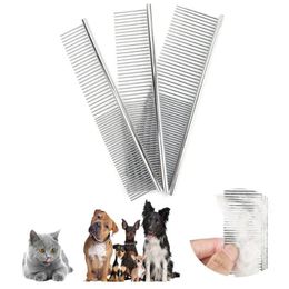 Dog Grooming Supplies Pet Hair Removal Comb Stainless Steel Pet Grooming Comb for Dogs and Cats That Gently Removes Loose and Knotted Hair