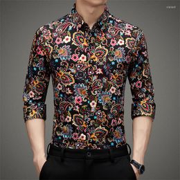 Men's Casual Shirts Flowers Printed Fashionable Mens Paisley Bandanna Stylish Blouse Large Size Clothing 2023 Trends Top Party Wear