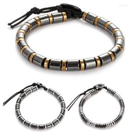 Strand Classic Simple Hematite Bracelets Men Healing Beads Loss Weight Bracelet For Women Health Jewelry