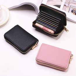 Card Holders Small PU Leather Wallet Women's All-Match Multifunctional Zipper Coin Purse Short Mini Money