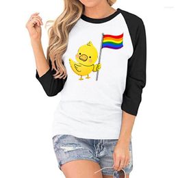 Women's T Shirts Pride Zebracorn Duck Print TShirt Harajuku Women Summer Shirt Casual Female Tops Lady Gay Flag Tee Patchwork Retro Clothes