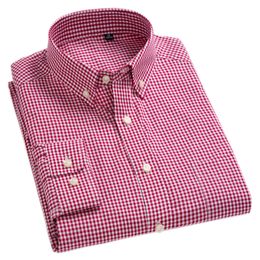 Men's Casual Shirts Arrival Men's Oxford Wash and Wear Plaid Shirts 100% Cotton Casual Shirts High Quality Fashion Design Men's Dress Shirts 230321