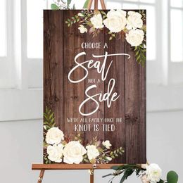 Party Decoration Choose A Seat Not Side Sign Pick Ceremony Wedding Welcome Wooden Board Printable