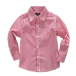 Kids Shirts Boys Shirts Children's Top Clothing Unisex Shirts 100% Cotton Striped Kids Long-Sleeved Student Formal Girls Shirt 100-160cm 230321