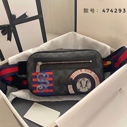 23ss Handbags Purses Men's Waist Bag Top Grain Leather Zipper snake tiger Shoulder Bag Phone Pocket