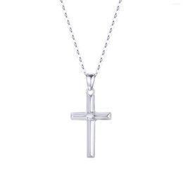 Chains 14k Gold Diamond Cross Necklace With Chain Religioius Jewelry Gifts For Women Teens (0.03 Ct) 16-18 Inch Unisex Necklaes