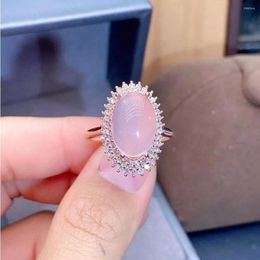 Cluster Rings WPB Advanced Design Women Imitation Pink Crystal Ring Female Bright Zircon Luxury Jewellery Personality Girl's Holiday Gift