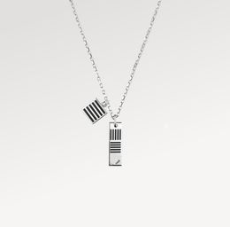 pendant necklaces letter V Enamel checkerboard Classic striped double brand pendant sweater chain designer jewelry luxury mens womens bijoux cjewelers