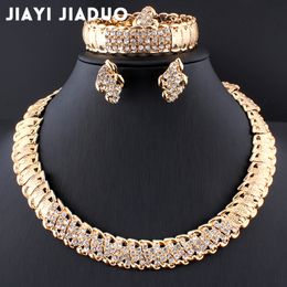 Wedding Jewellery Sets Jiayijiaduo African Wedding Jewellery Dubai Gold Colour Jewellery Sets Romantic Colour Design Jewellery Sets Necklace Drop 230320