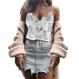 Women's Tanks Xingqing Summer Office Ladies Lace Camisole 2023 Letter Print Club Night Tops For Women Sleeveless Vest Female Streetwear